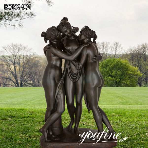 Large Neoclassical the Three Graces Bronze Sculpture on Sale BOKK-901