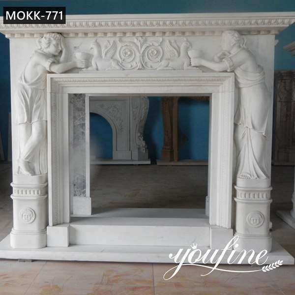 Marble Figure Fireplace Surround China Factory for Sale MOKK-771