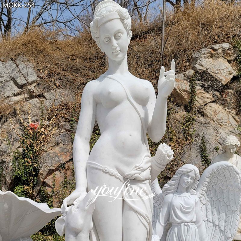 Marble Goddess Diana Statue details