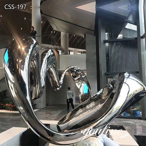 Mirror Stainless Steel Sculpture for Sale