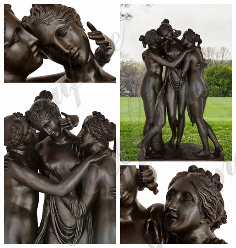 Neoclassical the Three Graces Bronze Sculpture