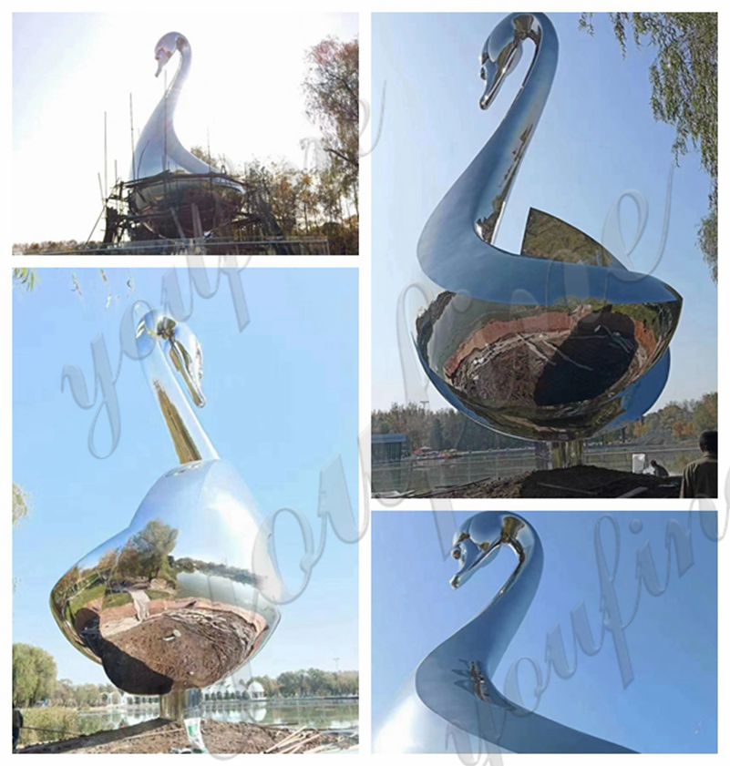 Outdoor Metal Goose Sculpture Stainless Steel Sculpture Factory