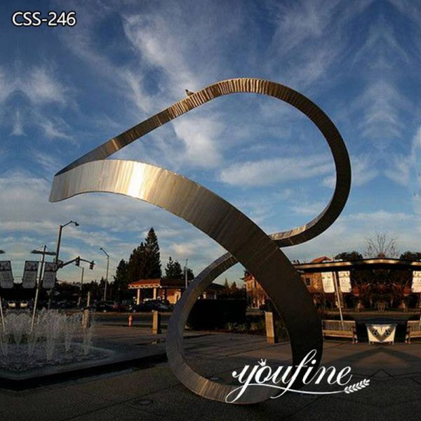 Outdoor Stainless Steel Loop Sculpture Garden Decor Factory Supply CSS-246