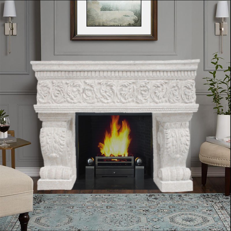 White Regency Marble Fireplace for Sale MOKK-774