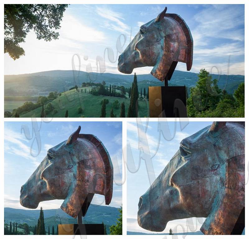 bronze horse head statues for sale