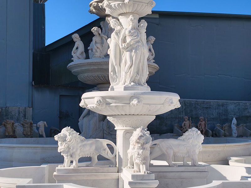large lion fountain details