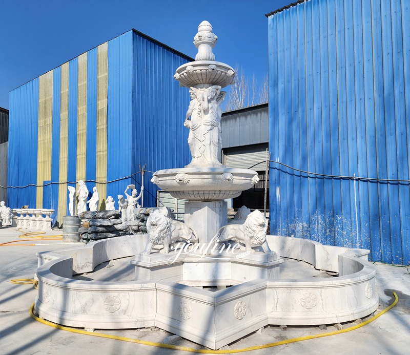 marble lion fountain