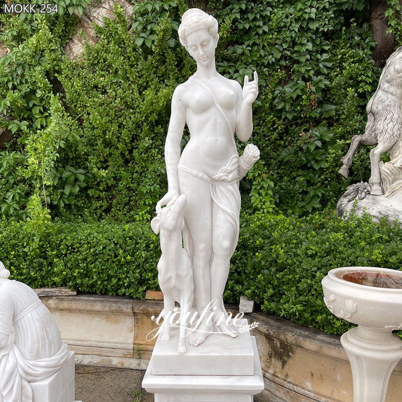 white Marble Goddess Diana Statue