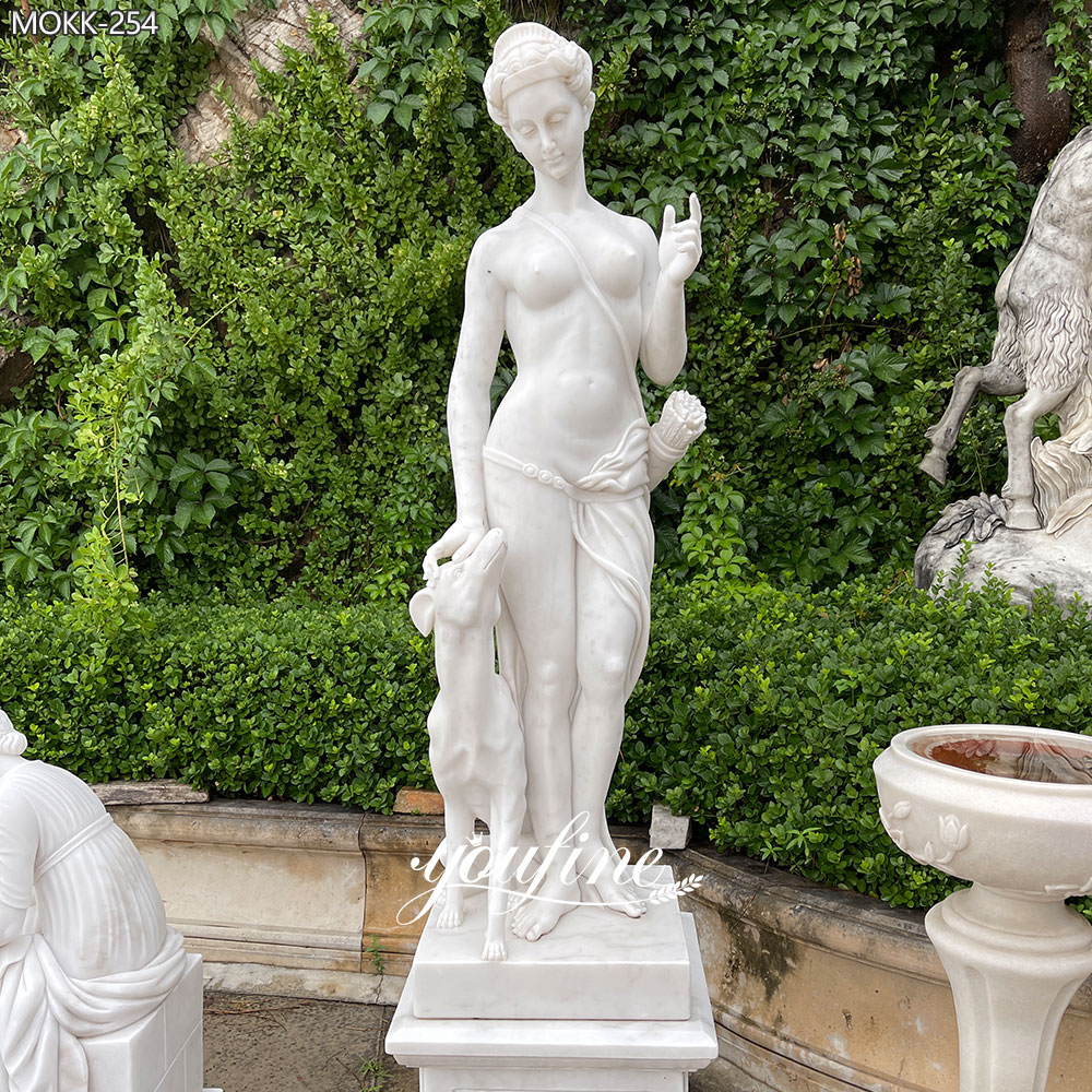 white Marble Goddess Diana Statue