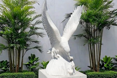 Hand Carved Life Size Marble Eagle Sculpture for Sale MOKK-775