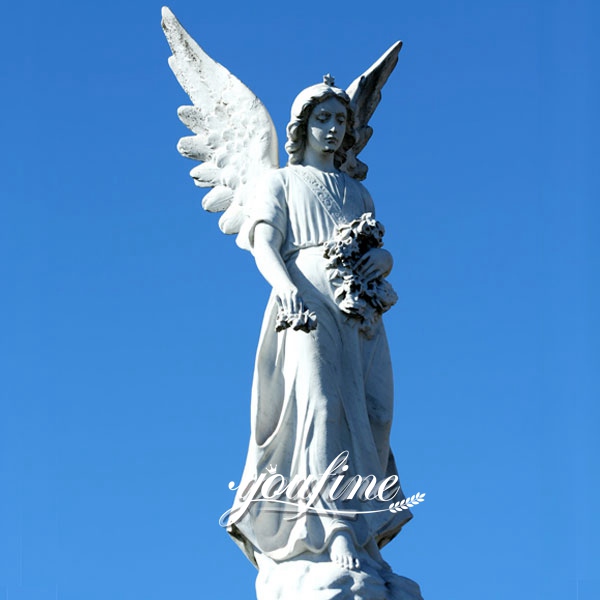 Life Size Avenger Angel Marble Statue for Square Ornaments