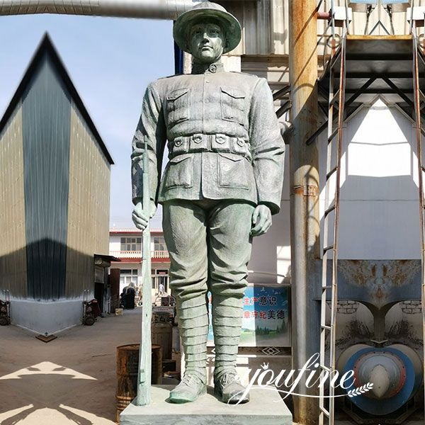 Custom 16ft Outdoor Large Bronze Soldier Statue for American Client