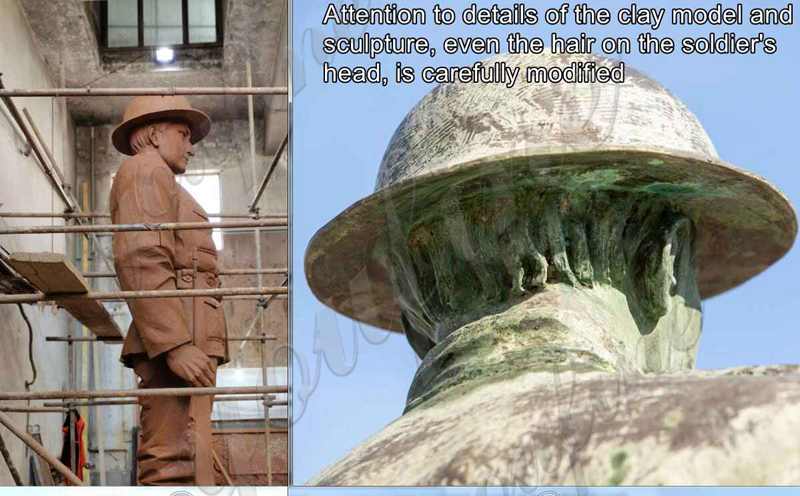 Estatua de soldado de bronce grande de 16 pies para exteriores personalizada para el cliente 