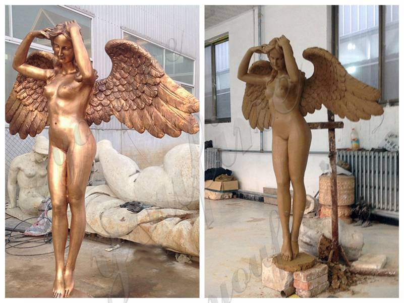Custom Life Size Dancing Angel Bronze Statue for Garden Decor