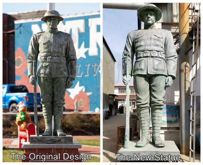 Custom Outdoor Large Bronze Soldier Statue for American Client