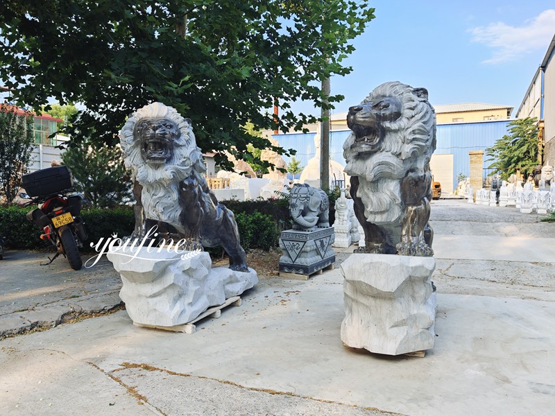 Black Marble lion statue