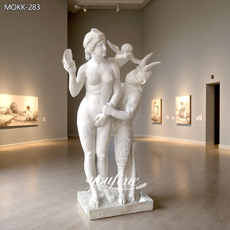Famous Greek Art Marble Aphrodite Pan and Eros Statue for Sale MOKK-283