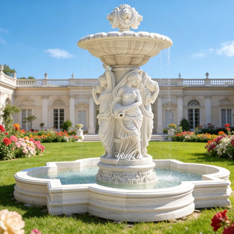 Greek Female Statue Lion Head Fountain MOKK-788