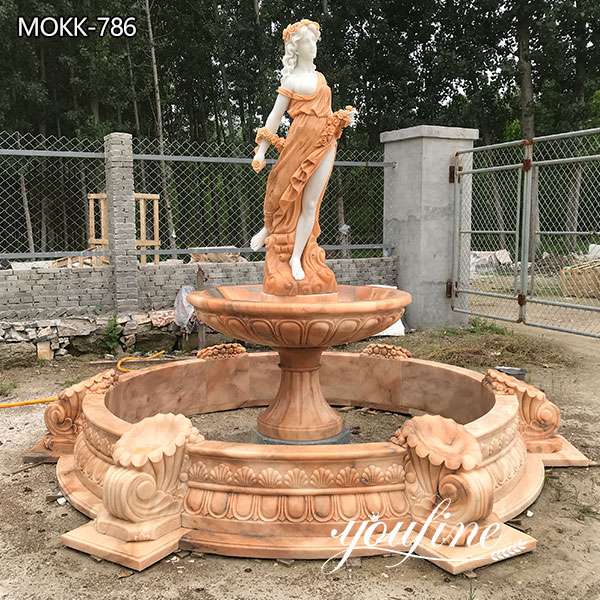 Garden Marble Outdoor Water Fountain Female Statues for Sale MOKK-786