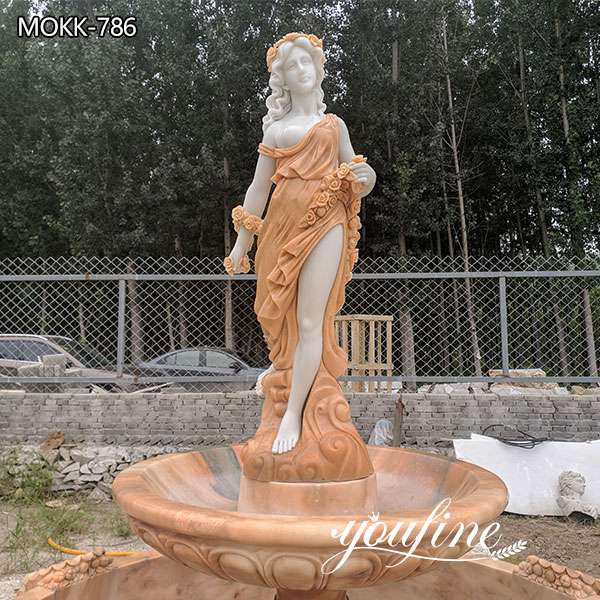 Garden Marble Outdoor Water Fountain Female Statues for Sale MOKK-786