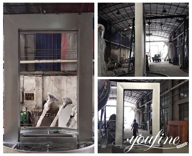 Garden Stainless Steel Outdoor Fountain Sculpture