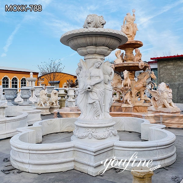 Garden White Marble Outdoor Water Fountain Statues for Sale