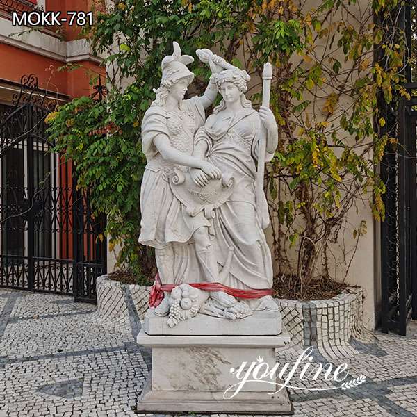 Hand Carved Life Size Figure Marble Garden Statue for Sale MOKK-781