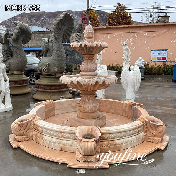 Hotel Decor Two Tiered Marble Water Fountain for Sale