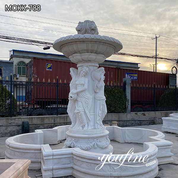 Hotel Garden White Marble Outdoor Water Fountain Statues