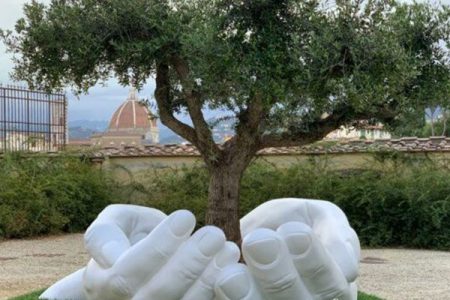 Outdoor Large Hands Marble Sculpture for Garden Decor for Sale MOKK-779