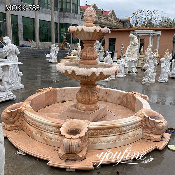 Large Hotel Decor Two Tiered Marble Water Fountain for Sale MOKK-785