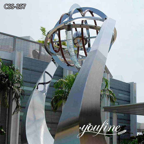 Large Stainless Steel Fountain Sculpture Outdoor