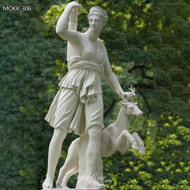 Life Size Artemis Huntress White Marble Statue for Sale MOKK-306