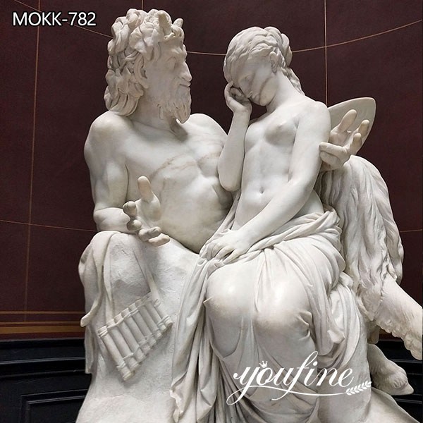 Life Size Pan Comforts Psyche Marble Statue for Sale