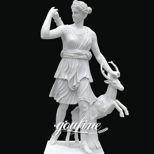 Life Size Artemis Huntress White Marble Statue for Sale MOKK-306