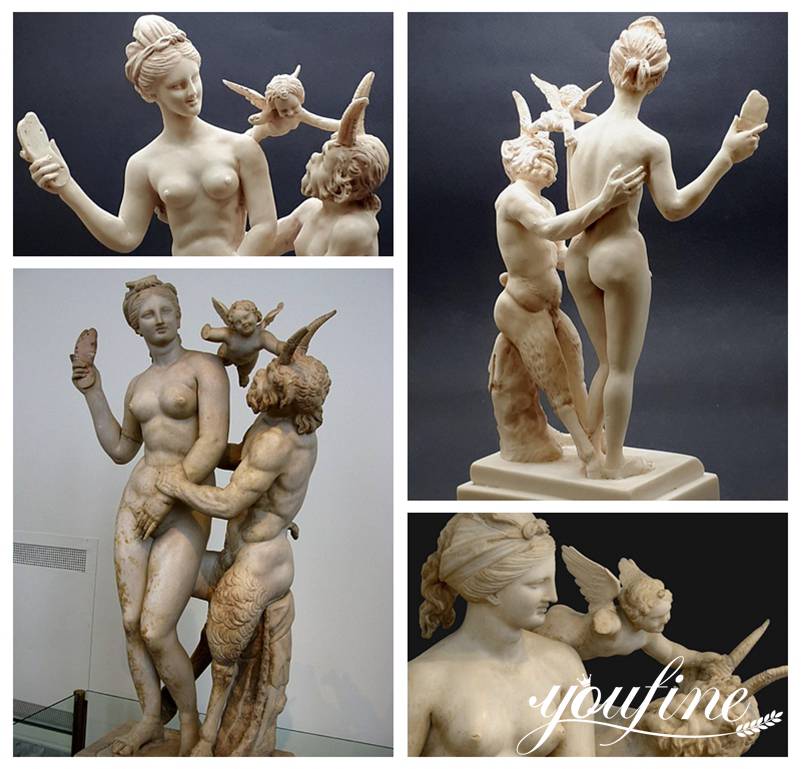 Marble Aphrodite Pan and Eros Statue