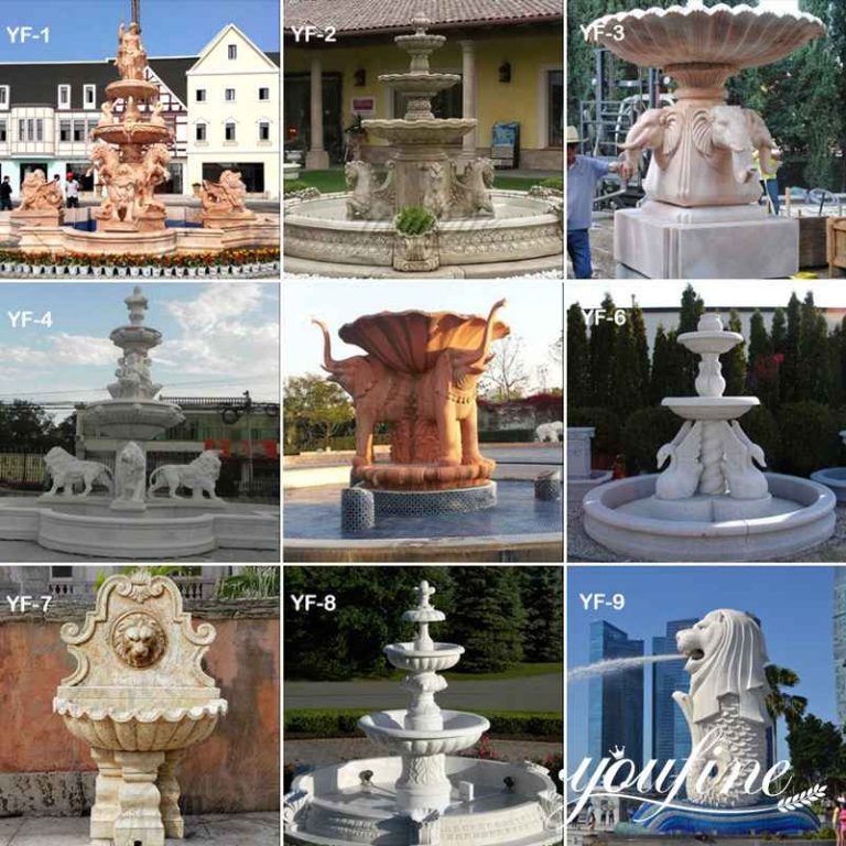 Hotel Garden White Marble Outdoor Water Fountain Statues for Sale MOKK