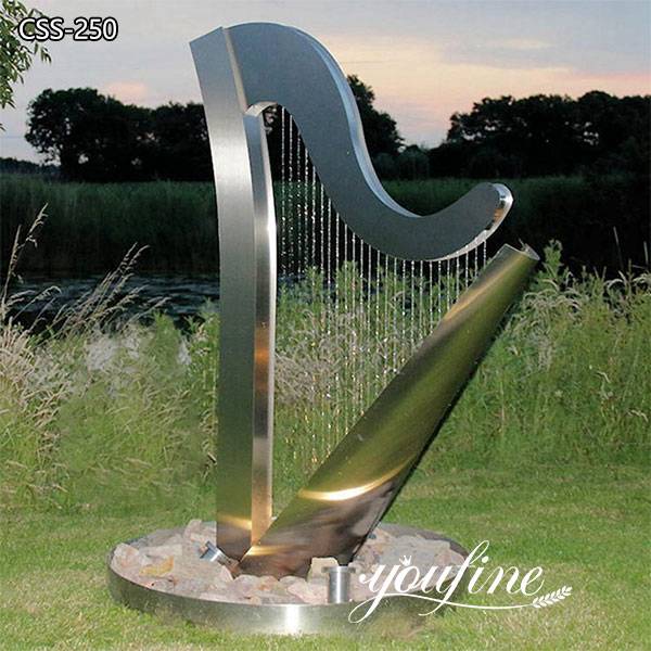 Modern Outdoor Metal Water Fountain Harp Sculpture for Sale CSS-250