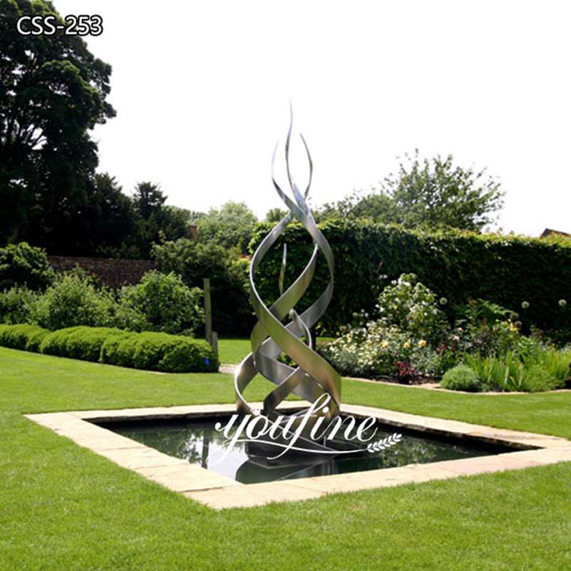 Outdoor Abstract Stainless Steel Water Feature Sculpture for Sale CSS-253