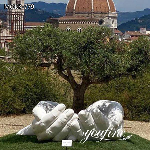 Outdoor Large Hands Marble Sculpture for Garden Decor for Sale