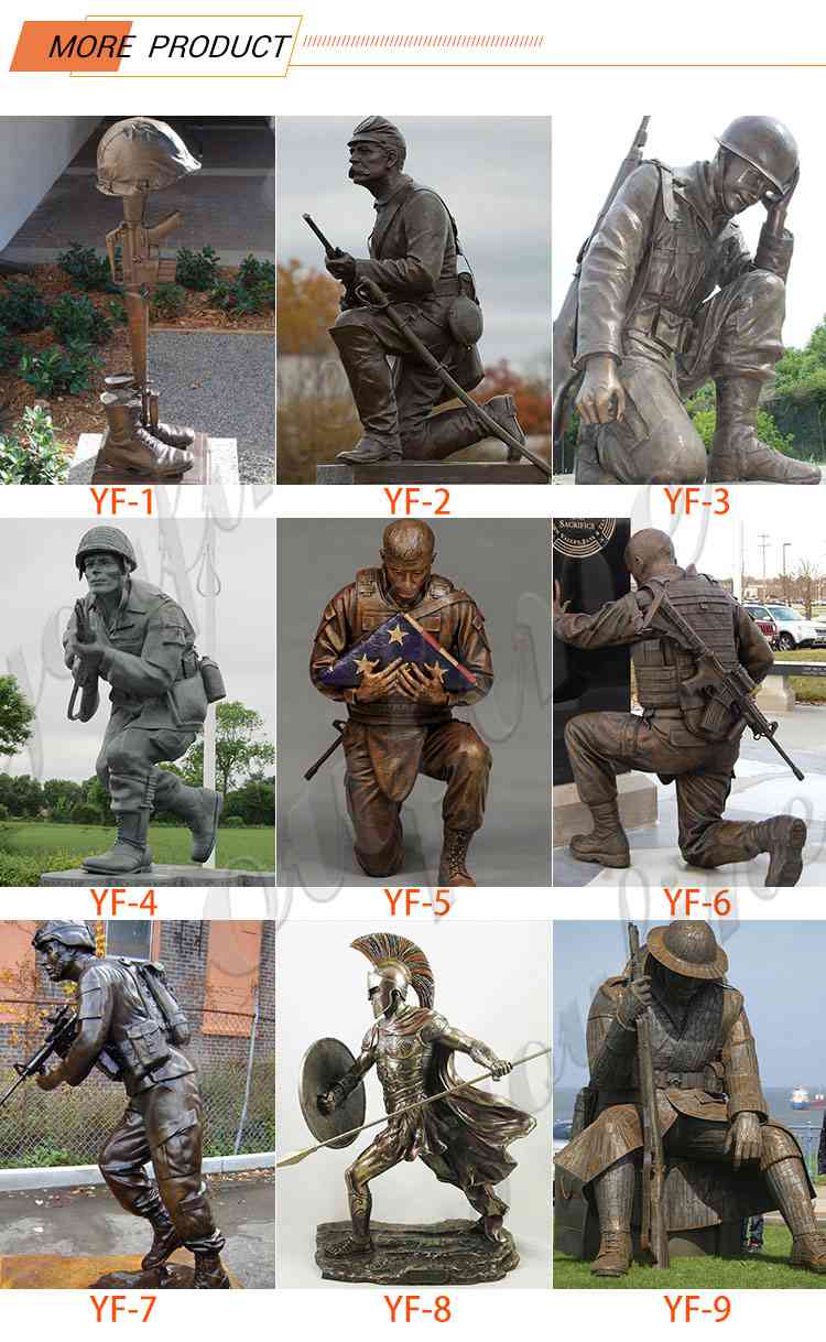 Outdoor Life Size Bronze Soldier Statue