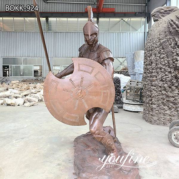 Outdoor Life Size Bronze Spartan Soldier Statue Factory Supply