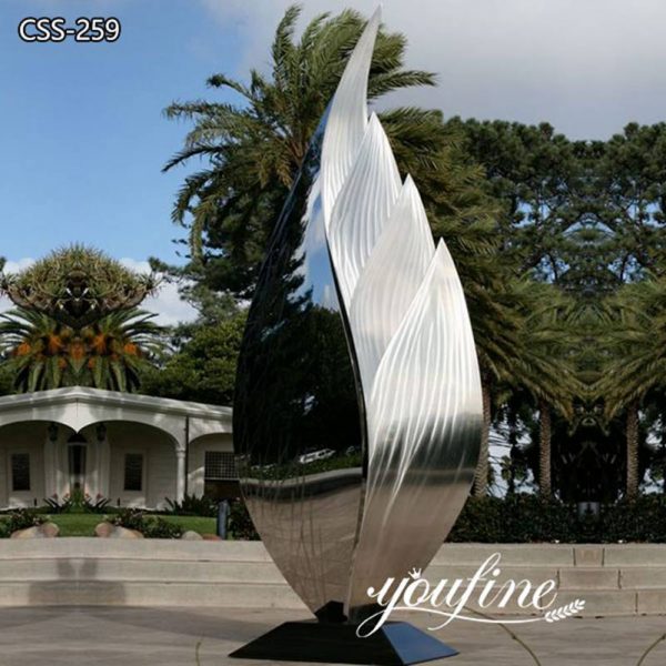 Outdoor Modern Stainless Steel Leaf Sculpture Garden Decor