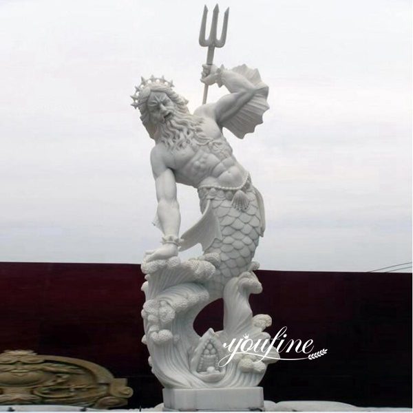 Garden Decor Life Size Poseidon Marble Statue for sale MOKK-778