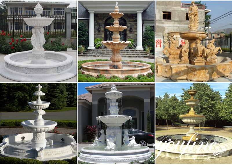 Three Tiered Marble Fountain Outdoor Villa