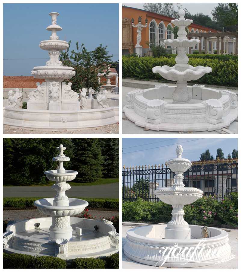 Tiered Marble Fountain Outdoor Villa Garden Decor for Sale