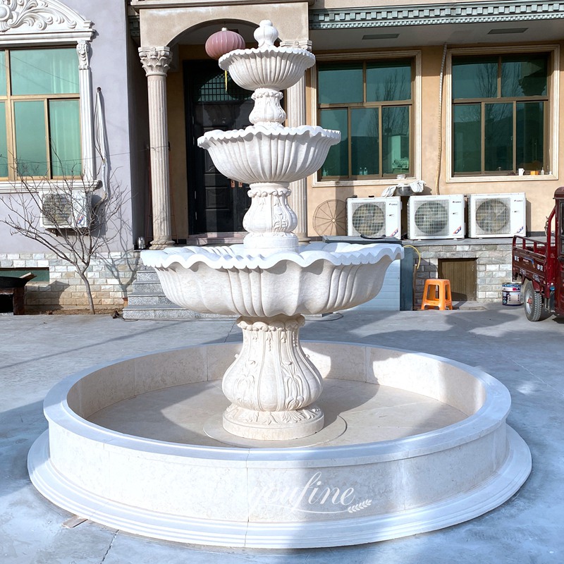 Tiered White Marble fountain