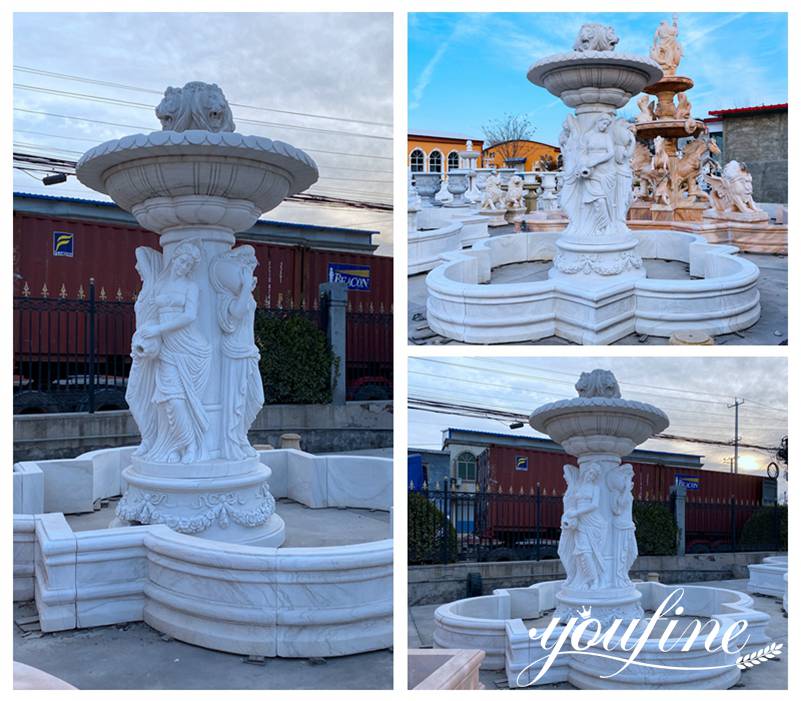 White Marble Outdoor Water Fountain Statues for Sale