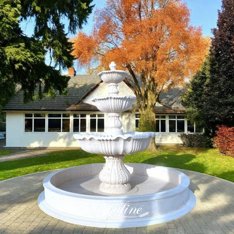 White Outdoor Marble villa fountain