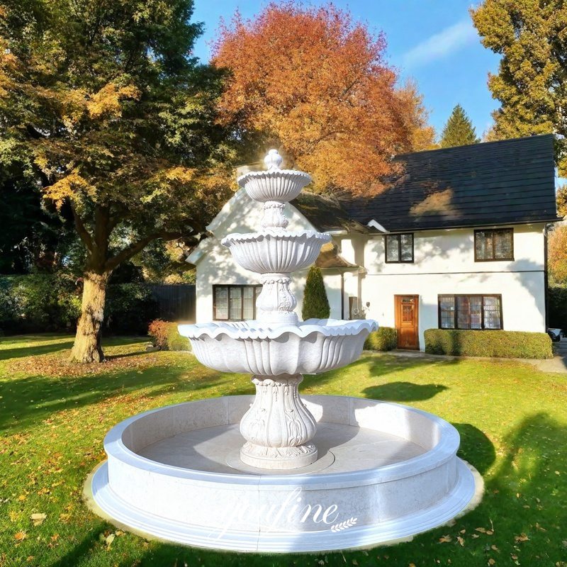 White Outdoor villa fountain